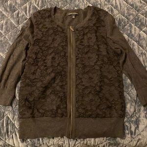 Banana Republic zip up lace cardigan